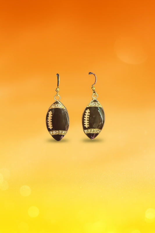 Gold Football Vintage Earrings