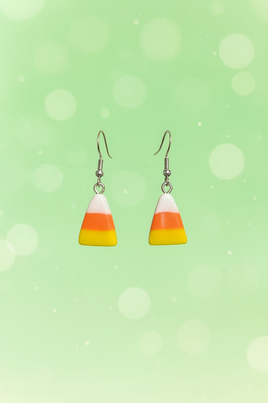 Small Candy Corn Earrings – Mini Halloween Candy Jewelry