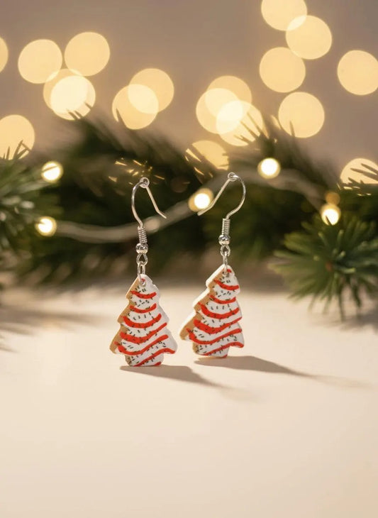 Acrylic Christmas Tree Drop Dangle Earrings - Colourful Holiday Jewelry for Women