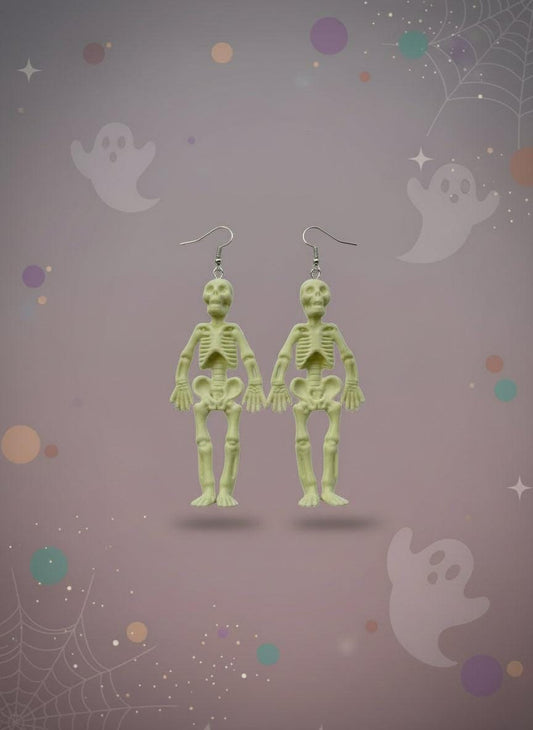 spooky skeleton earrings