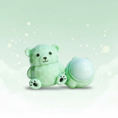 Bear Magic Lip Balm in a cute bear shape, color-changing formula adapts to your chemistry for personalized lip color.