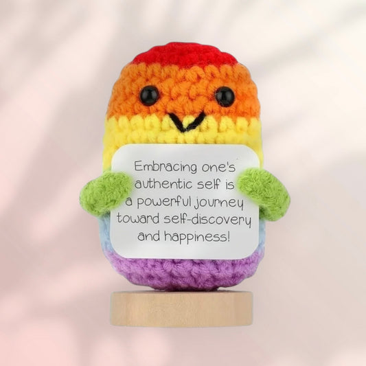 Handmade Crochet Positivity Plush – Uplifting Gifts & Home Décor by CraftnCrumble LLC