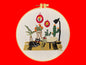 Cozy Cat Corner – Hand Embroidered Hoop  by CraftnCrumble LLC