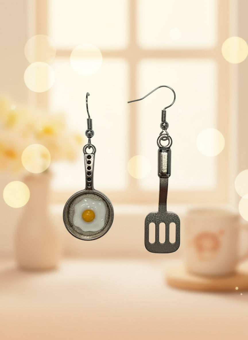 pan and spatula earrings