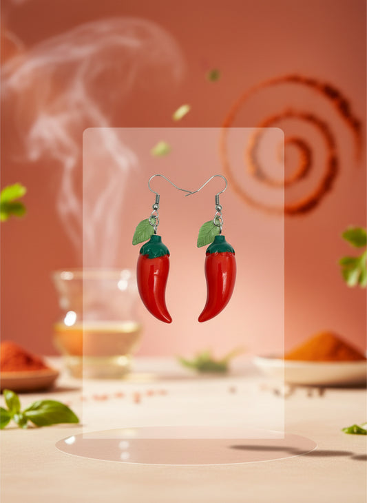 red chilli pepper earrings