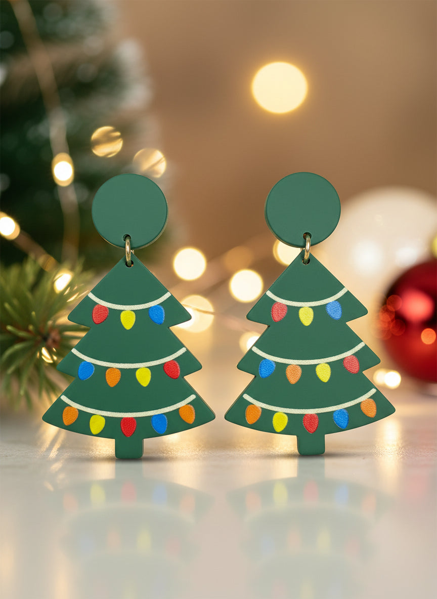 christmas tree earrings