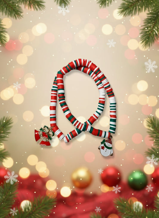 Christmas Clay Charm Bracelets – Handmade Holiday Bracelet Set
