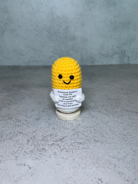 Handmade Crochet Positivity Plush – Uplifting Gifts & Home Décor by CraftnCrumble LLC