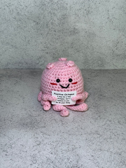 Handmade Crochet Positivity Plush – Uplifting Gifts & Home Décor by CraftnCrumble LLC