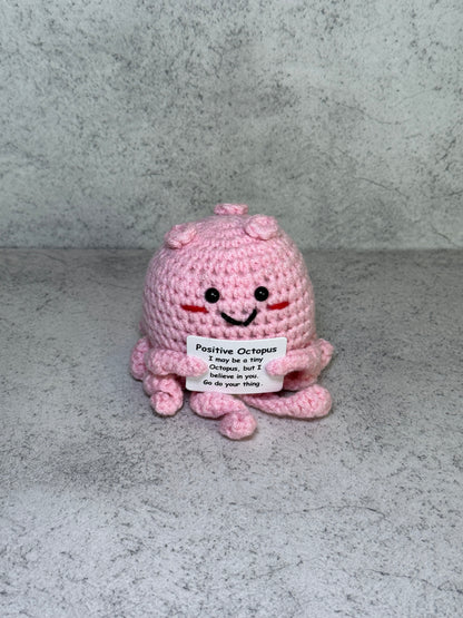 Handmade Crochet Positivity Plush – Uplifting Gifts & Home Décor by CraftnCrumble LLC