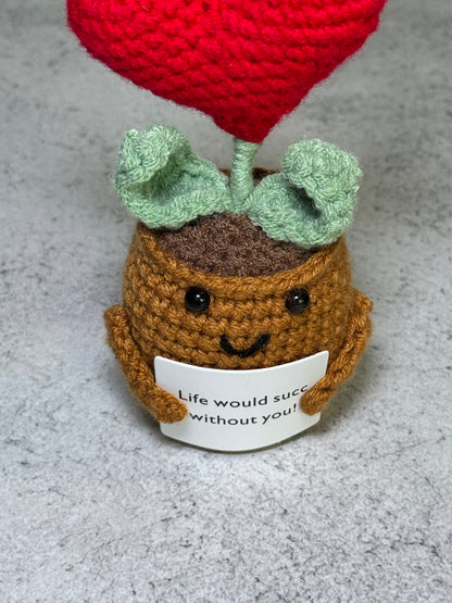 Handmade Crochet Positivity Plush – Uplifting Gifts & Home Décor by CraftnCrumble LLC