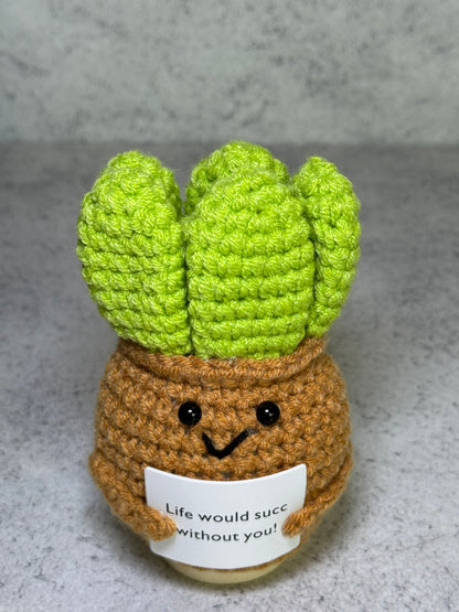 Handmade Crochet Positivity Plush – Uplifting Gifts & Home Décor by CraftnCrumble LLC