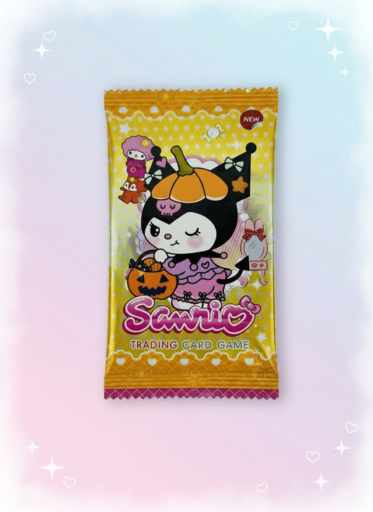 Trading card game pack with cartoon character on a white background