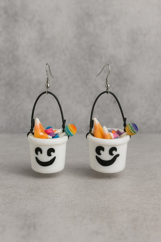 Boo Buckets Earrings – Halloween Candy Bucket Dangle Jewelry