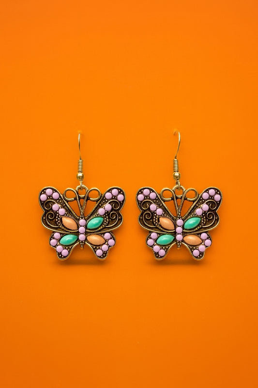 Vintage Butterfly Earrings – Retro Butterfly Dangle Jewelry Gift