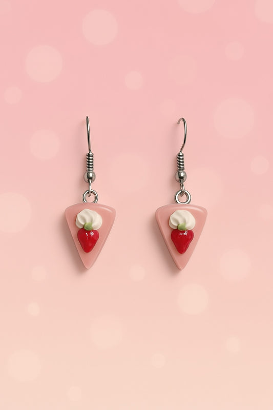 Slice Cake Earrings – Kawaii Dessert Dangle Earrings