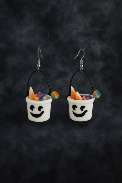 Boo Buckets Earrings – Halloween Candy Bucket Dangle Jewelry