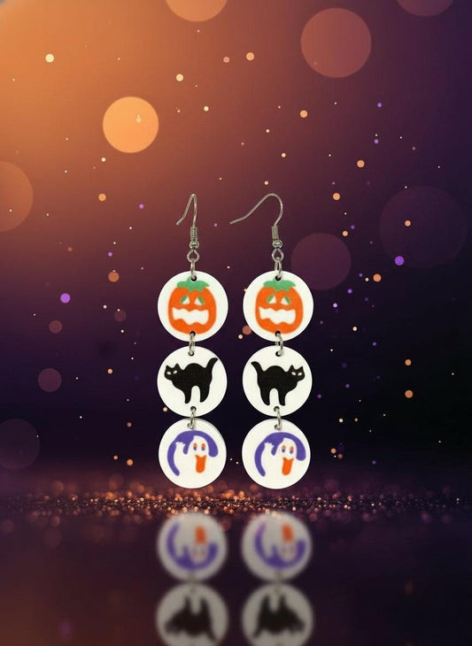 Halloween Cookies Dangle Earrings – Cute Spooky Sugar Cookie Jewelry