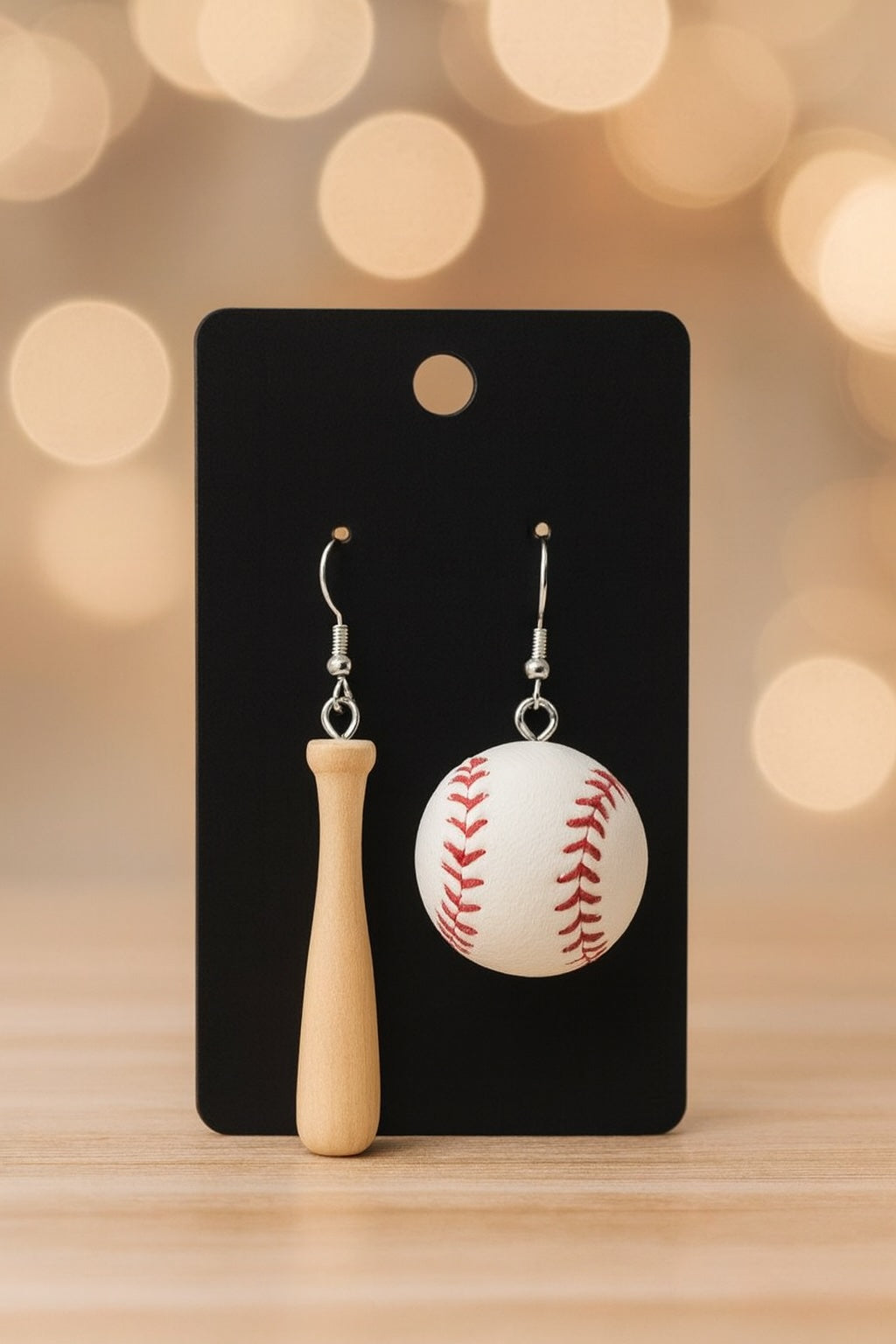 Baseball and Bat Earrings