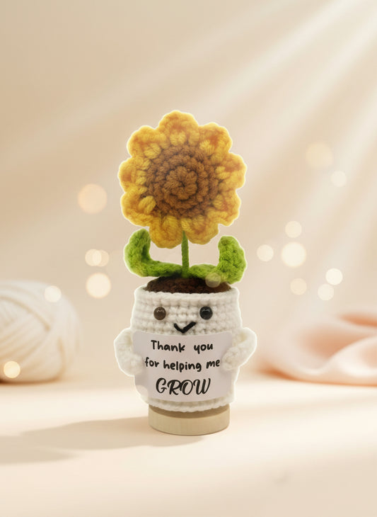 Crocheted sunflower