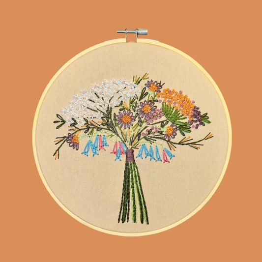 Wildflower Hand Embroidery Hoop | Botanical Wall Art by CraftnCrumble LLC