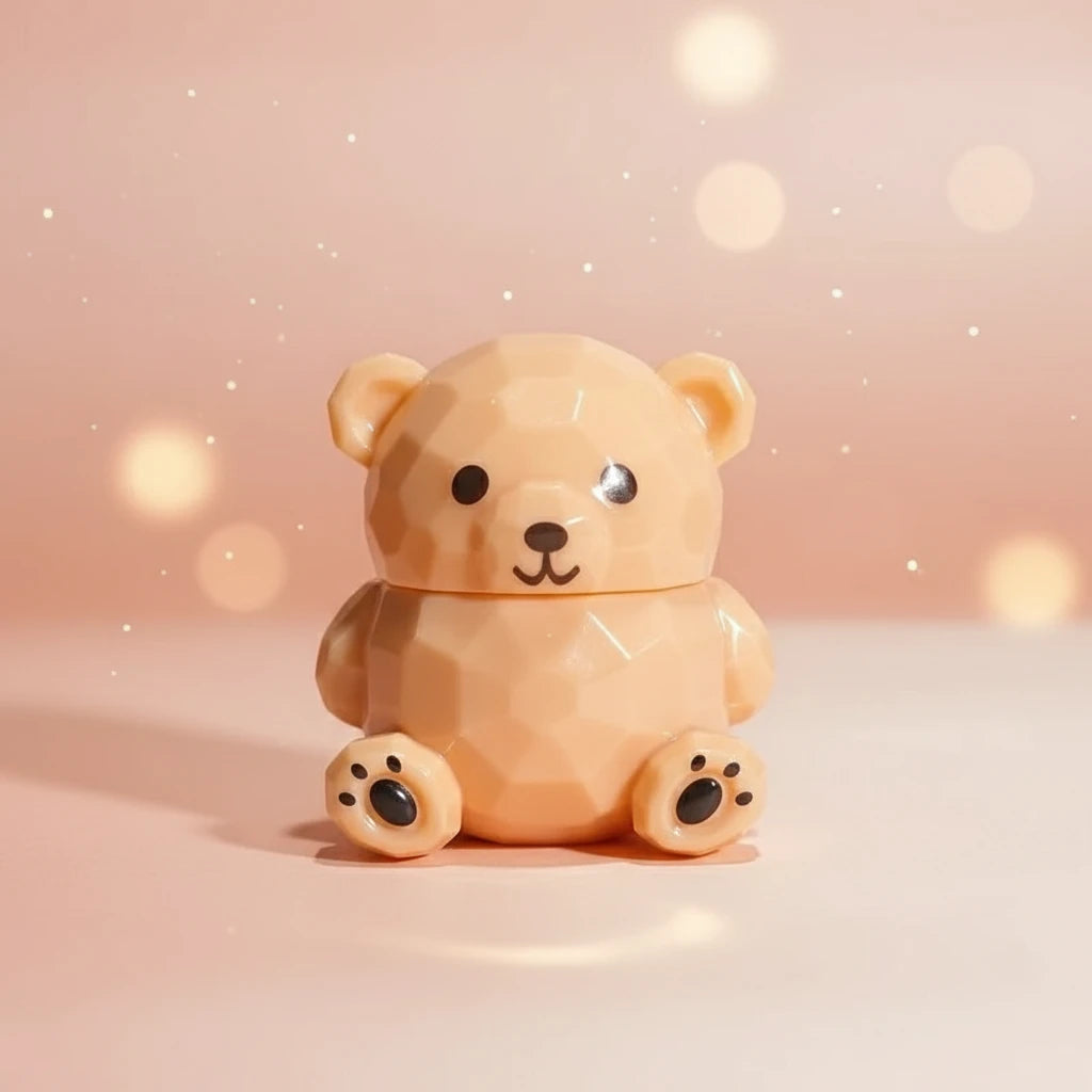 Bear Magic Lip Balm in an adorable bear-shaped container, offering color-changing lip gloss that adapts to you.