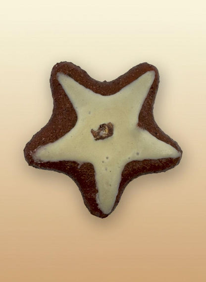 Assorted Fake Cookie Magnets - realistic star-shaped cookie magnet with white icing for fridge decor.