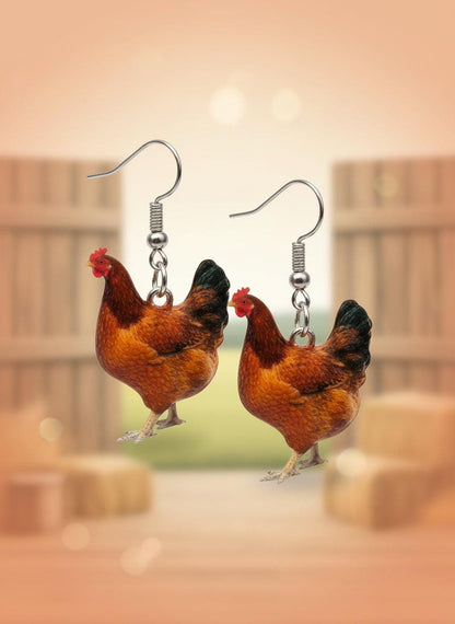 chicken earrings