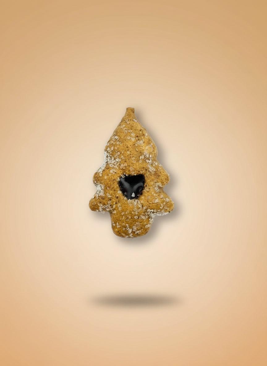 Assorted Fake Cookie Magnets in a tree shape with lifelike textures and a black heart detail on a neutral background.