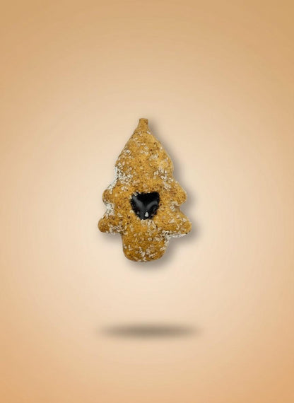 Assorted Fake Cookie Magnets in a tree shape with lifelike textures and a black heart detail on a neutral background.