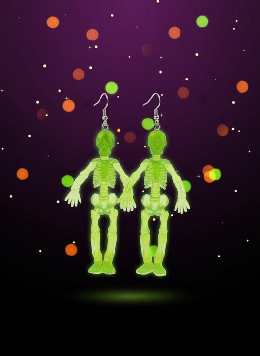 spooky skeleton earrings