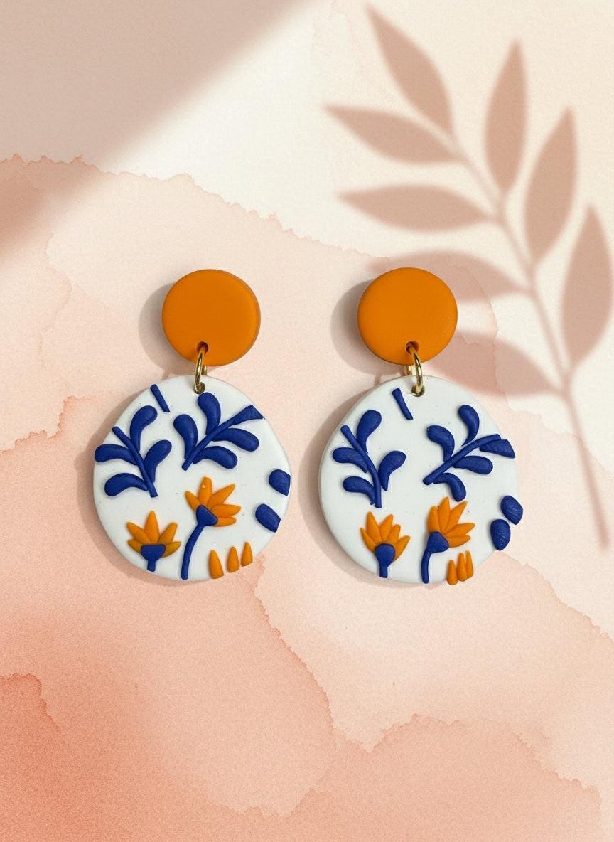 flower clay earrings