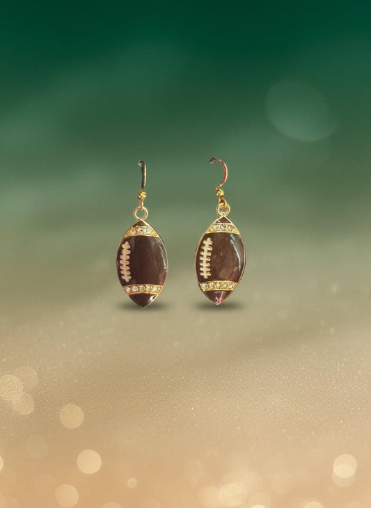 vintage gold football earrings