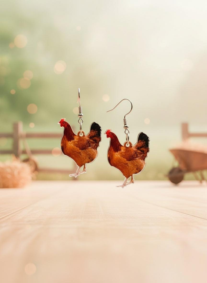 chicken earrings